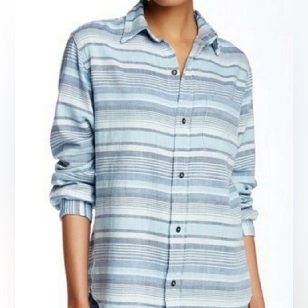 Current Elliot Anthropologie The Prep School Shirt” Striped Button-Up Shirt. 2